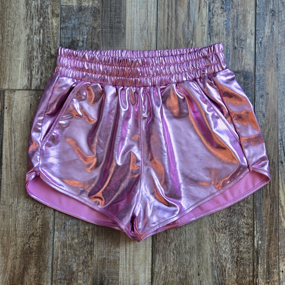 Pesion Metallic Pink Women's Shorts Size Small.